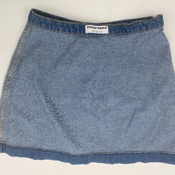 American Apparel Button Down Front Denim Skirt M - Picture 7 of 10